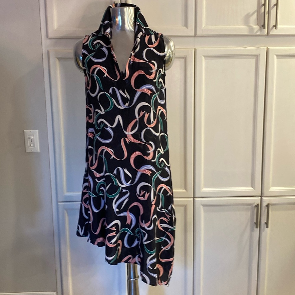 Equipment - 100% Silk Asymmetrical Dress Ptp 18” L 35” & 42.5” - Picture 2 of 11